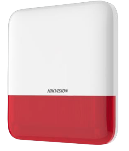 [DS-PS1-E-WE/RED] Sirène extérieure RADIO Flash Rouge - Bidirectionnel - 110 DB - Compatible AXPRO